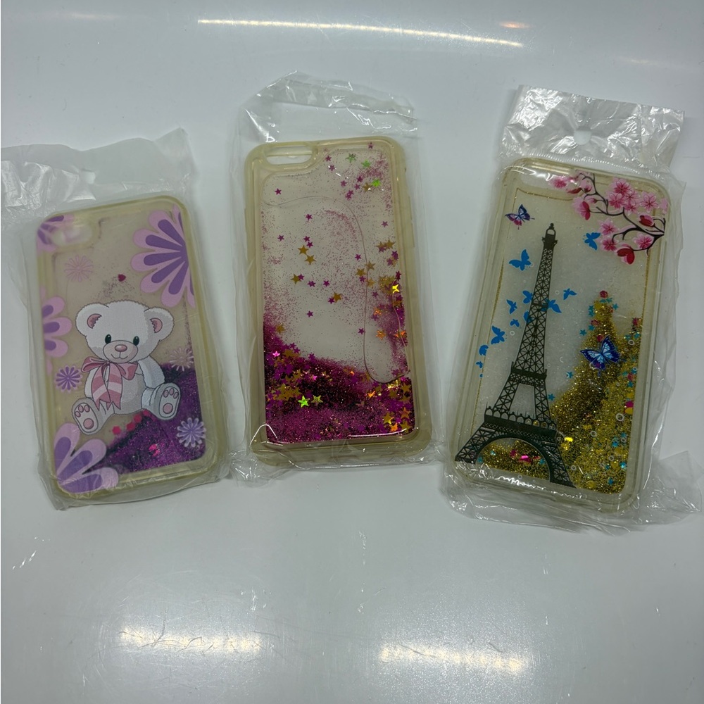 Vintage Set of Three Glitter Phone Cases iPhone 4 and 6